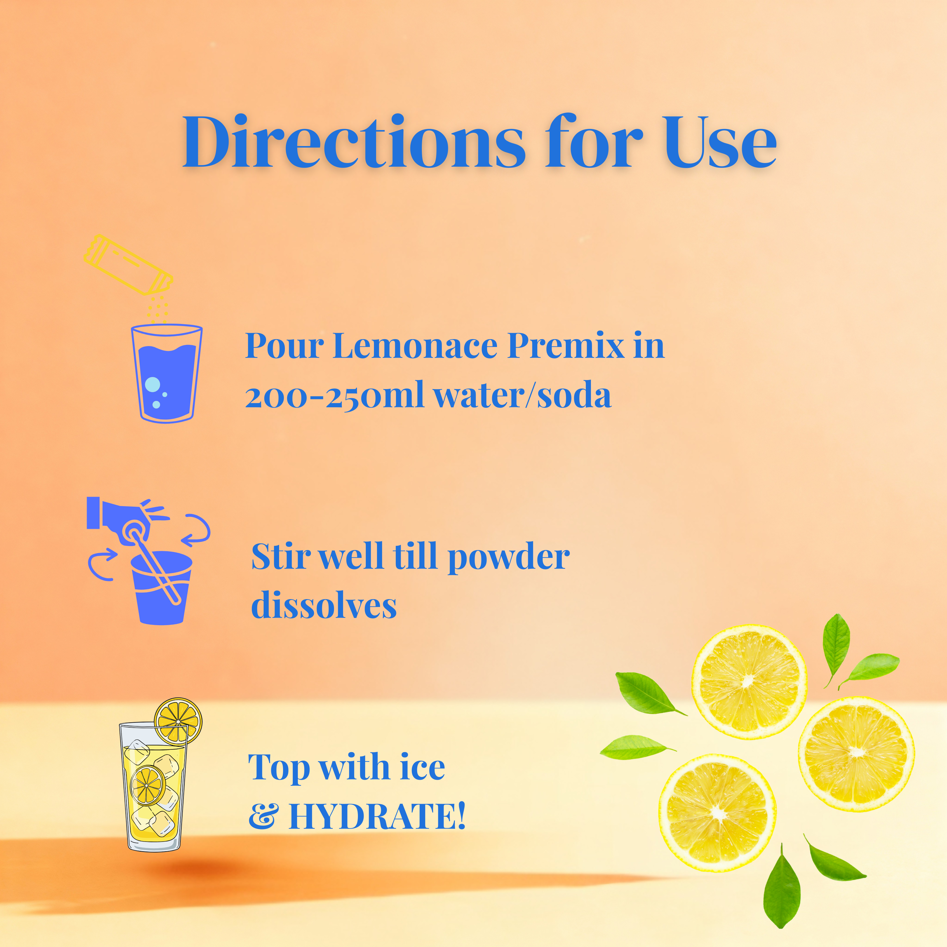 Lemonace Instant Premix Sachet- Orange Lemonade